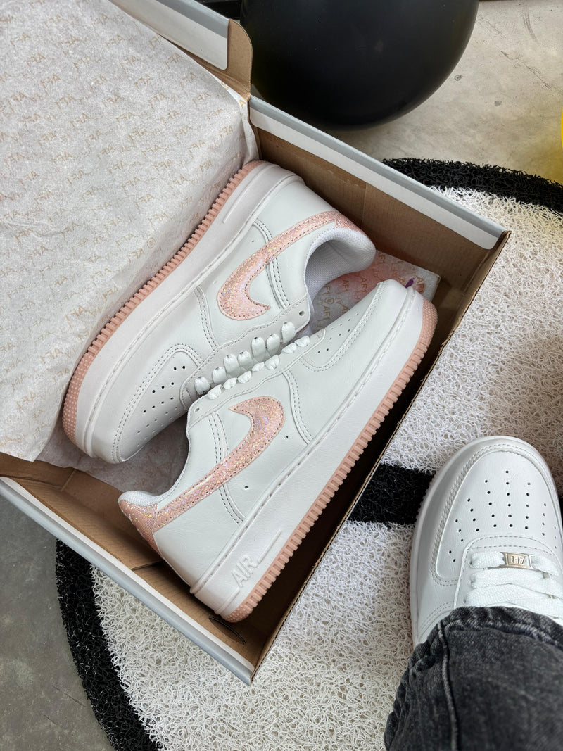 TÊNIS AIR FORCE LINHA LUXO BRANCO E ROSA