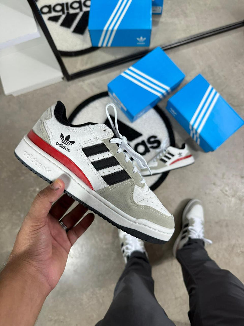 TÊNIS ADIDAS FÓRUM VERMELHO E CINZA