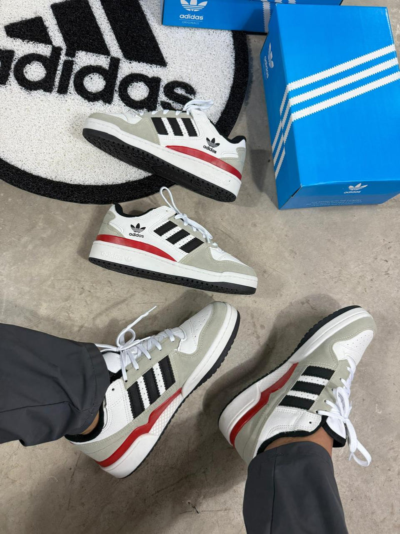 TÊNIS ADIDAS FÓRUM VERMELHO E CINZA